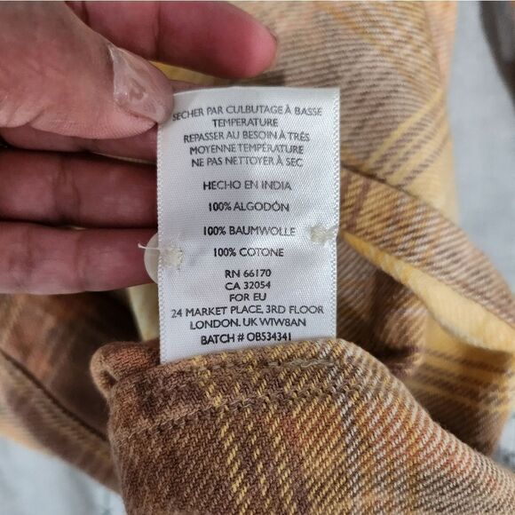 Urban Outfitters Yellow and Brown Plaid Button-Up Shirt - Picture 4 of 6